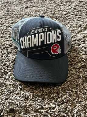 New Era Kansas City Chiefs Navy and Gray Conference Champions Trucker Hat